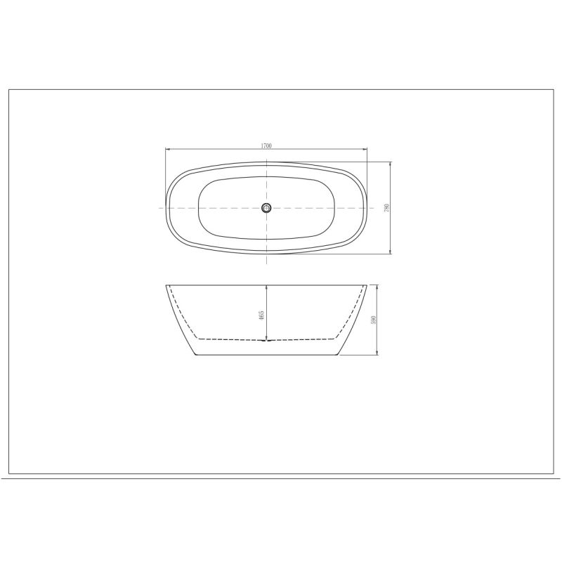 Ванна акриловая отдельностоящая, AQUATEK AQ-128778WT ТЕРА 1700 * 780 * 590 белый глянцевый 