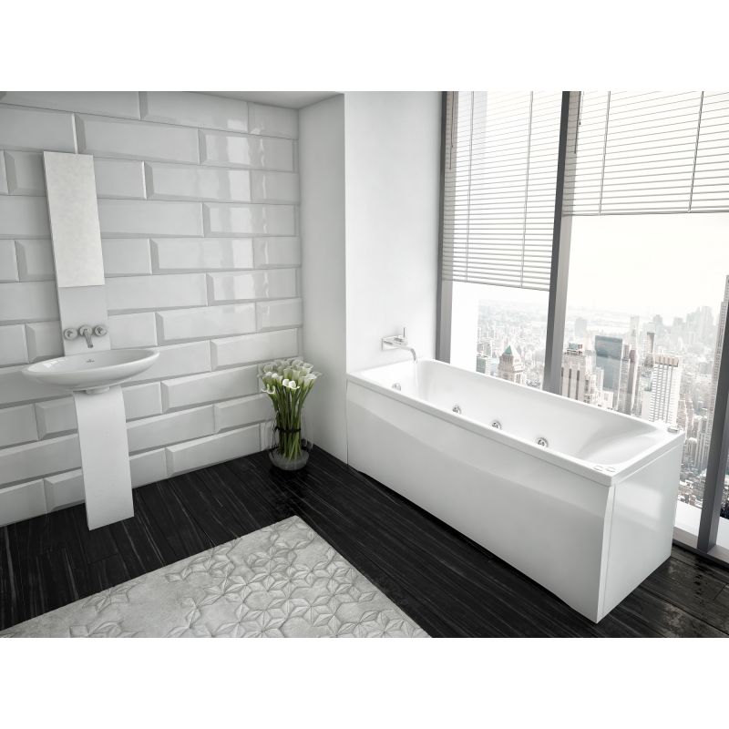 Акриловая ванна Aquatek Альфа 140x70 ALF140-0000019 без гидромассажа с фронтальной панелью с каркасом (разборный) со слив-переливом (слева)