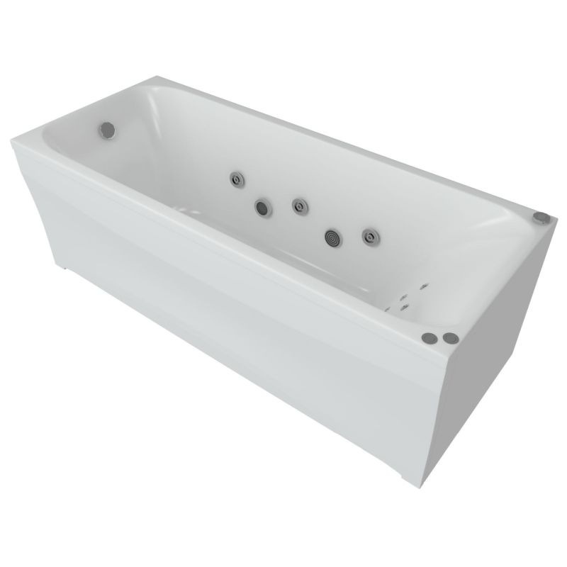 Ванна акриловая Aquatek Альфа 150 x 70 см ALF150-0000043 с фронтальным экраном, белая, слив слева/слив справа