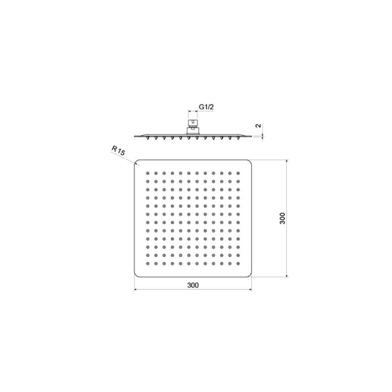 Квадратный верхний душ  300*300*2 мм Aquatek AQ2074CR 