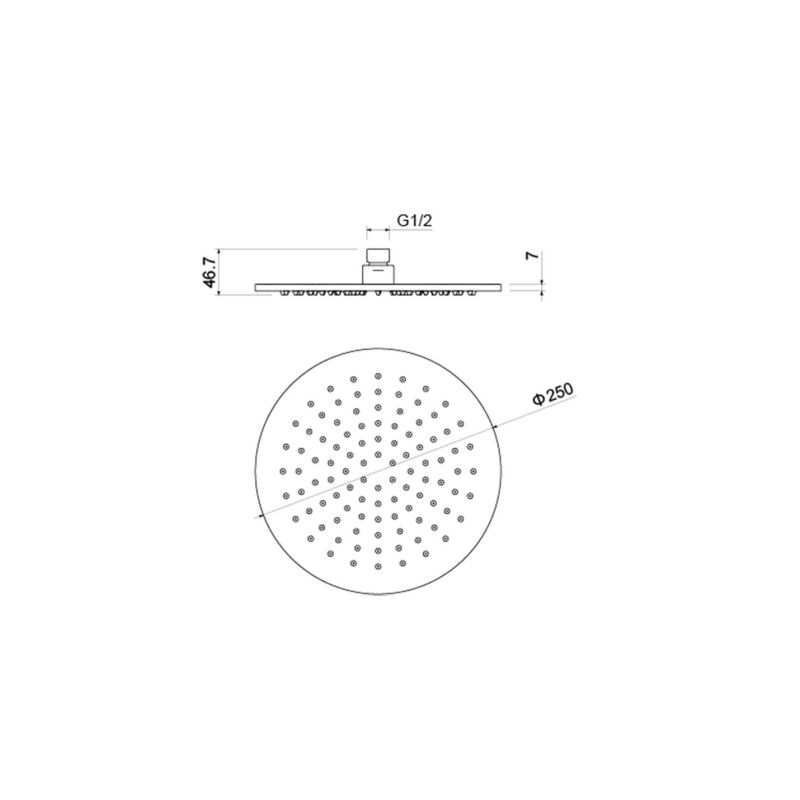Круглый верхний душ  250*7 мм Aquatek AQ2077CR 
