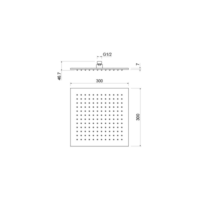 Квадратный верхний душ  300*300*7 мм Aquatek AQ2078CR 