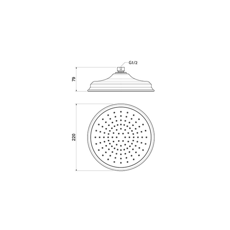 Верхний душ 220 мм Aquatek AQ2088CR КЛАССИК