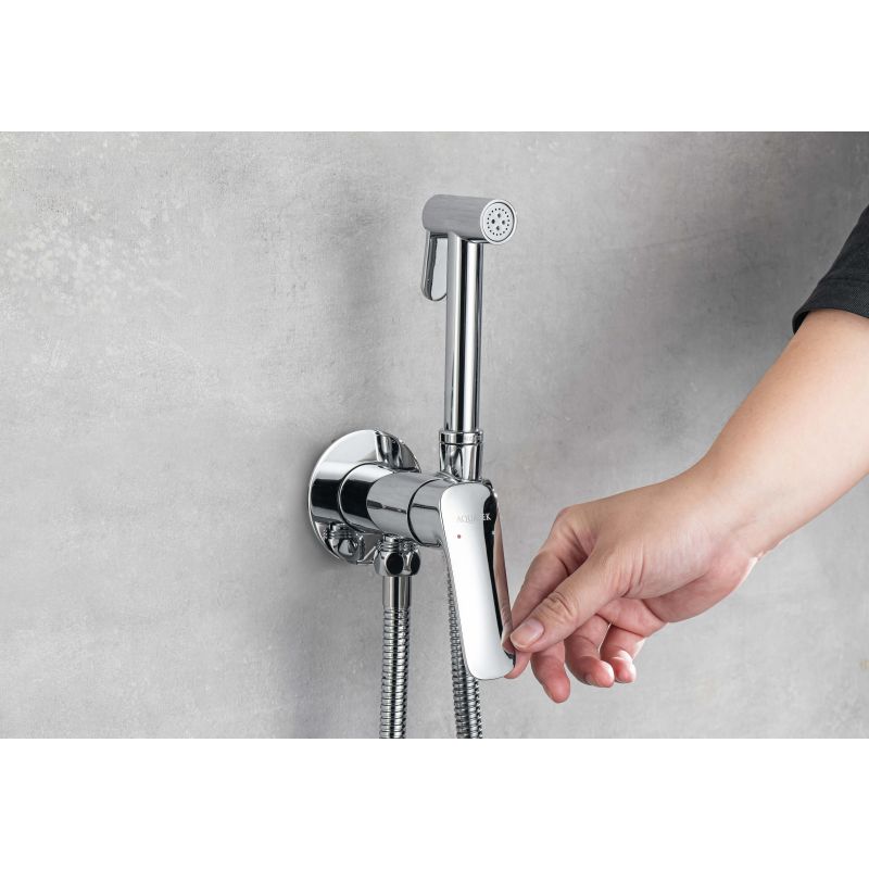 Комплект для гигиенического душа встроенный Aquatek (cмеситель + гигиеническая лейка + шланг) AQ1019CR ВЕГА 