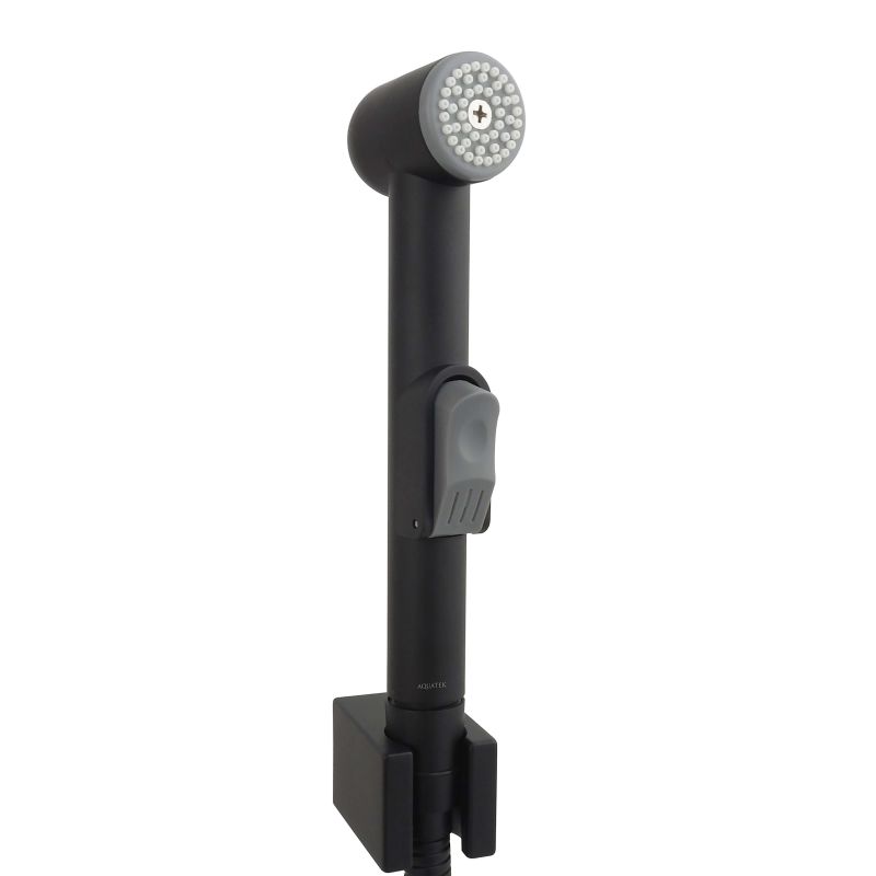 Гигиенический ручной душ со шлангом 125см c держателем Aquatek, матовый черный AQ2050MB 