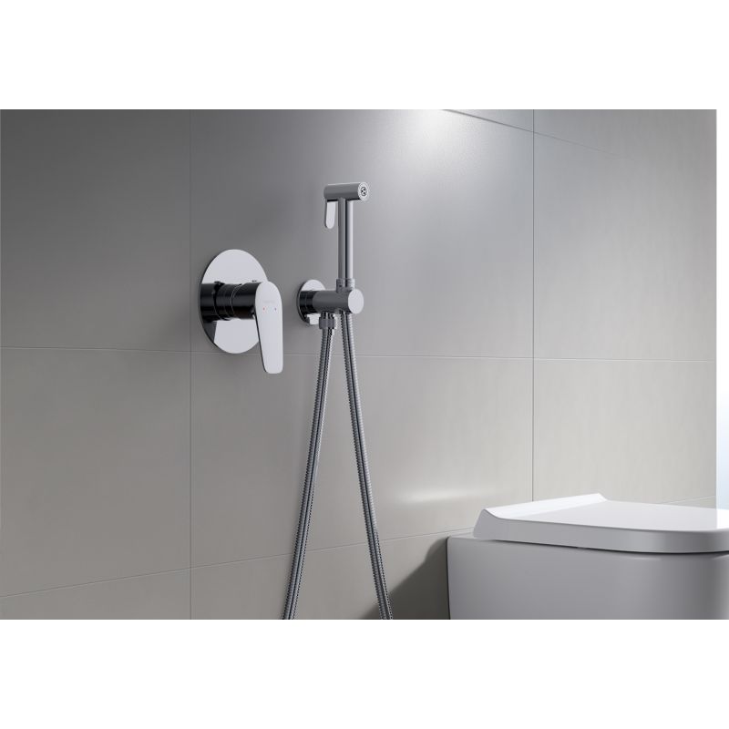 Набор с гигиеническим душем (смеситель + гигиеническая лейка + шланг + шланговое подсоединение с держателем) Aquatek AQ1119CR БЕТТА