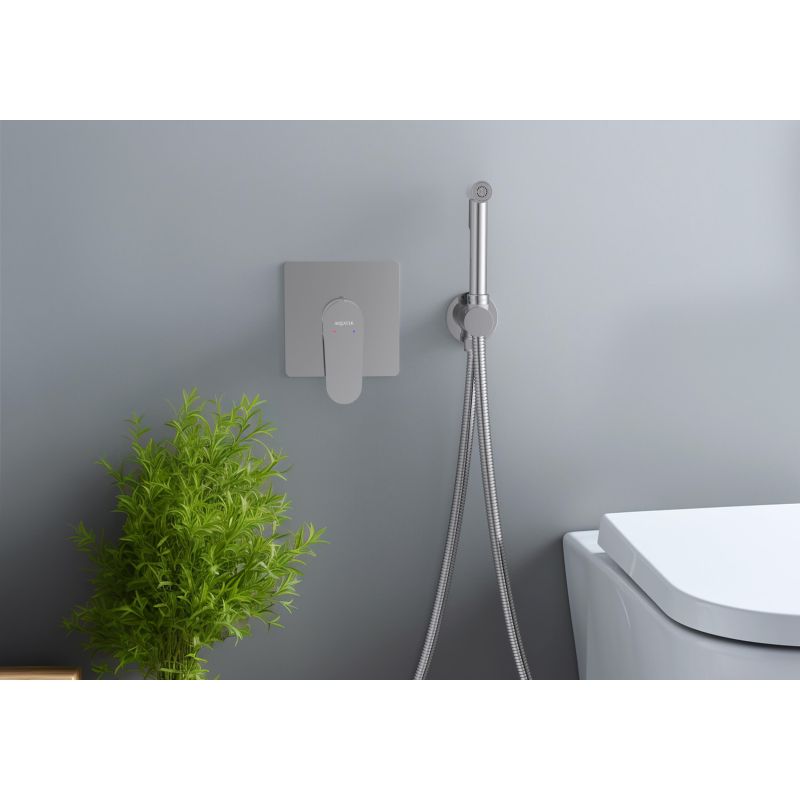 Набор с гигиеническим душем (смеситель + гигиеническая лейка + шланг + шланговое подсоединение с держателем) Aquatek AQ1219CR ОБЕРОН