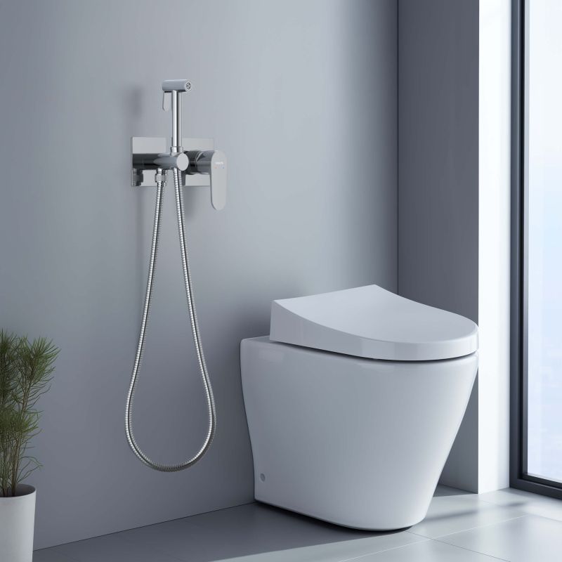 Комплект для гигиенического душа встроенный 2 отв. (смеситель + гигиеническая лейка + шланг) Aquatek AQ1220CR ОБЕРОН