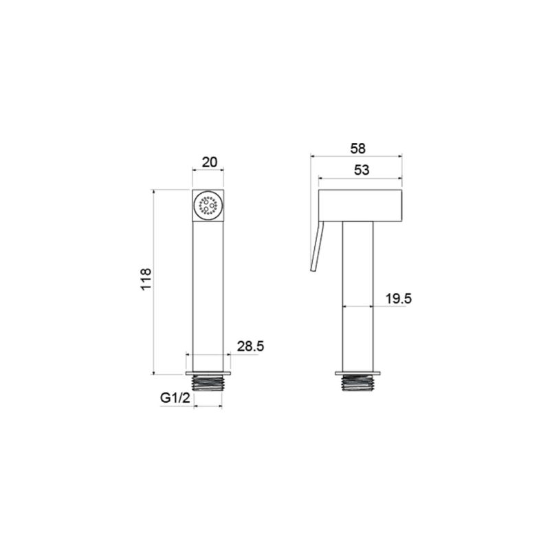Гигиенический ручной душ Aquatek, матовый черный AQ2058MB 