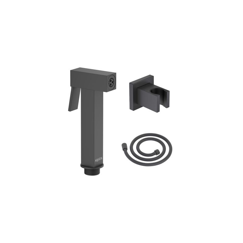 Гигиенический ручной душ со шлангом 120 см и держателем Aquatek, матовый черный AQ2053MB 