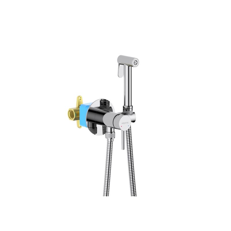 Комплект для гигиенического душа встроенный (смеситель + гигиеническая лейка + шланг) Aquatek AQ1021CR ЕВРОПА