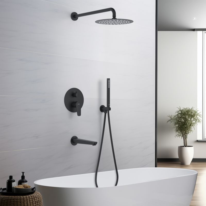 Душевая система Aquatek Бетта AQ1173MB Черная матовая