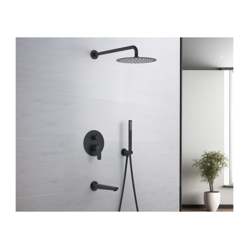 Душевая система Aquatek Бетта AQ1173MB Черная матовая