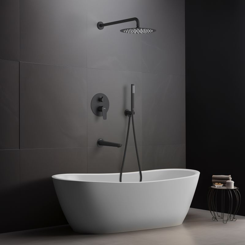 Душевая система Aquatek Бетта AQ1173MB Черная матовая