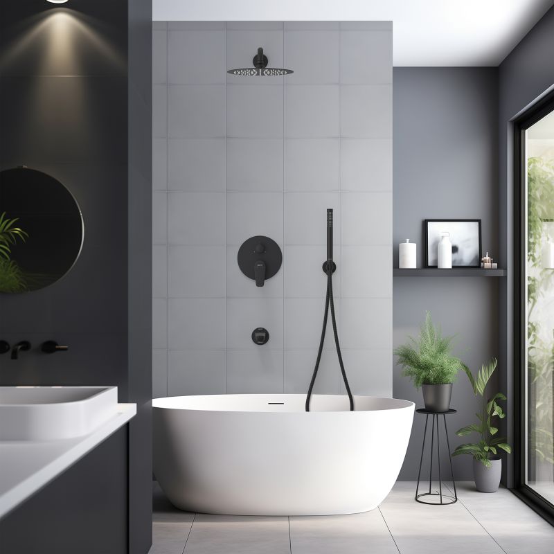 Душевая система Aquatek Бетта AQ1173MB Черная матовая