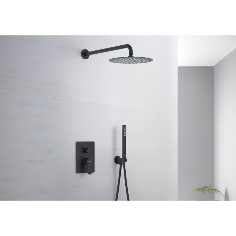 Душевая система Aquatek Оберон AQ1272MB Черная матовая