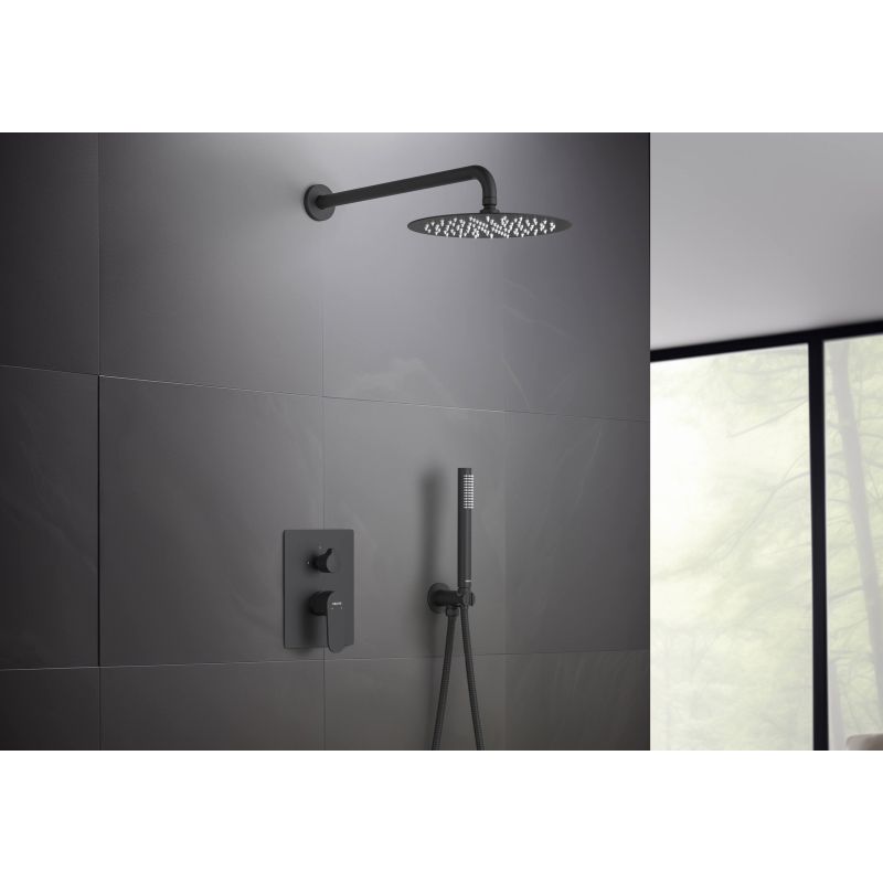 Душевая система Aquatek Оберон AQ1272MB Черная матовая