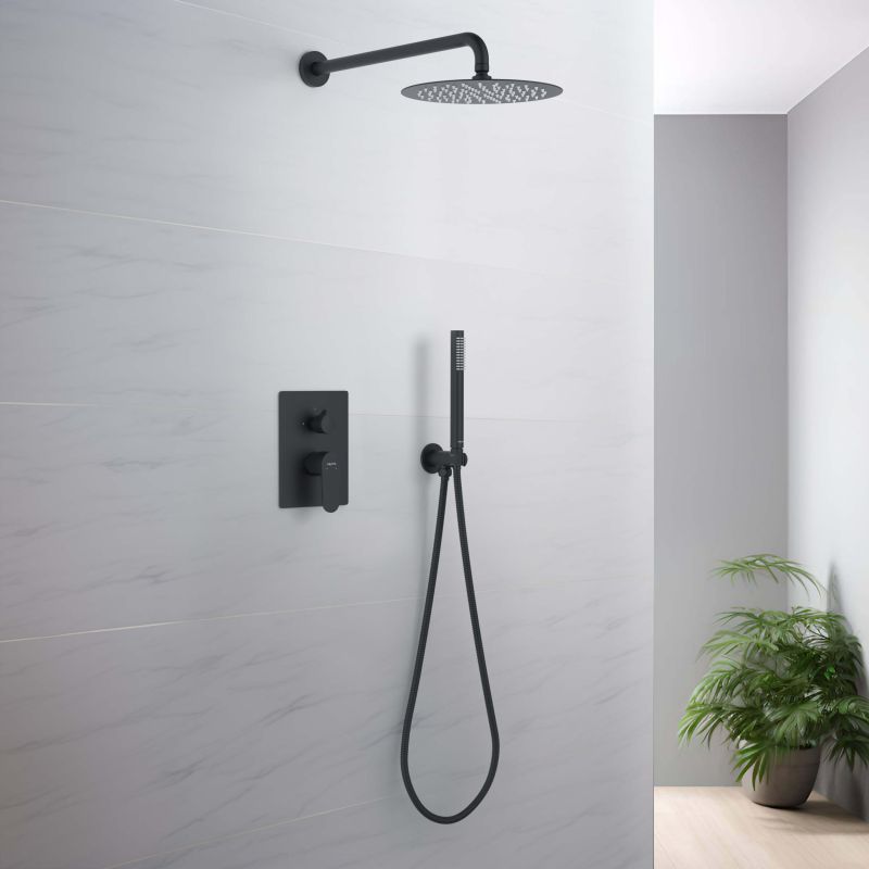 Душевая система Aquatek Оберон AQ1272MB Черная матовая