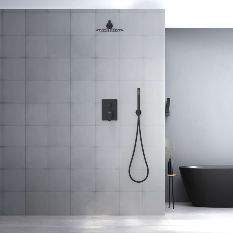 Душевая система Aquatek Оберон AQ1272MB Черная матовая