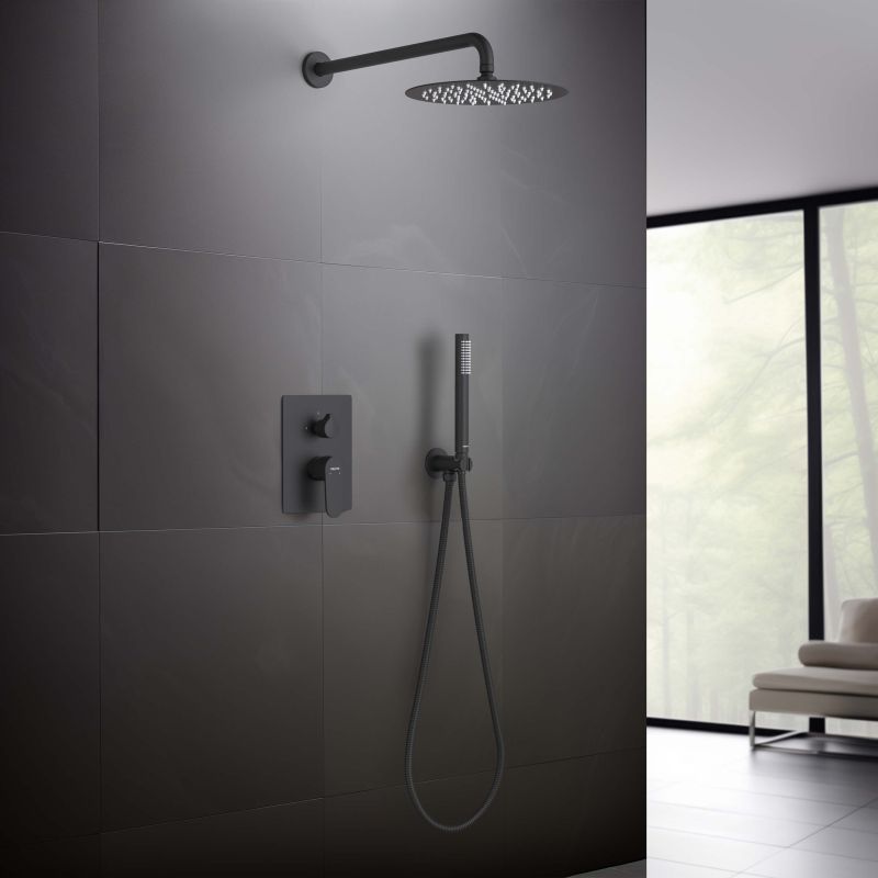 Душевая система Aquatek Оберон AQ1272MB Черная матовая