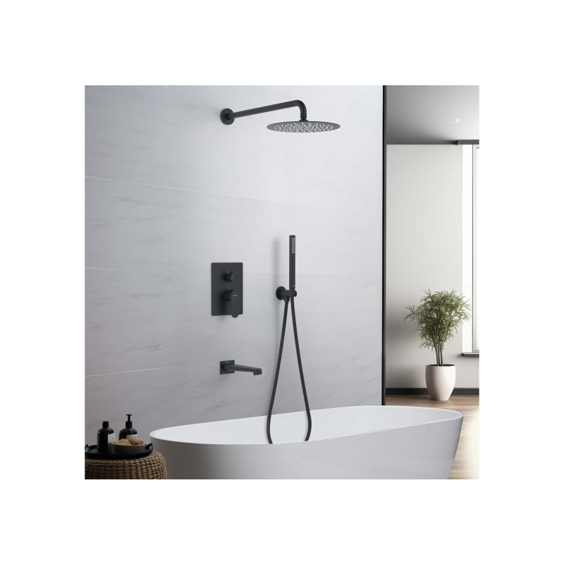 Душевая система Aquatek Оберон AQ1273MB Черная матовая