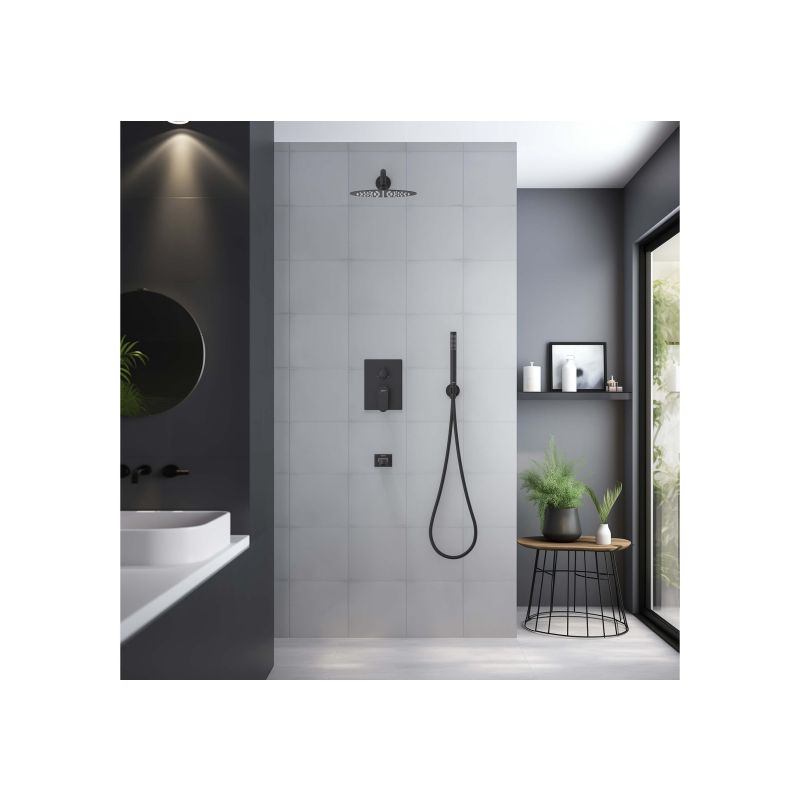 Душевая система Aquatek Оберон AQ1273MB Черная матовая