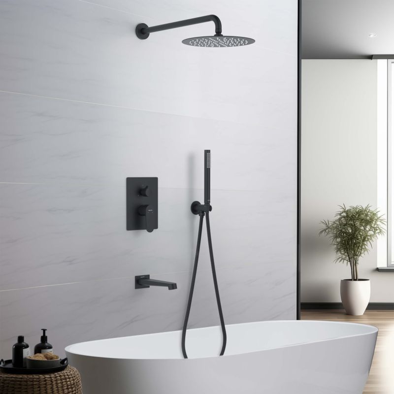 Душевая система Aquatek Оберон AQ1273MB Черная матовая