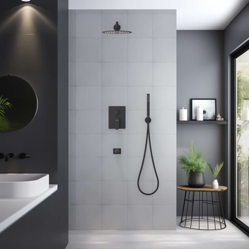 Душевая система Aquatek Оберон AQ1273MB Черная матовая