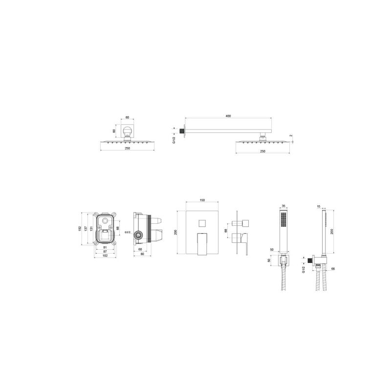 Душевая система Aquatek Либра AQ1672MB Черная матовая