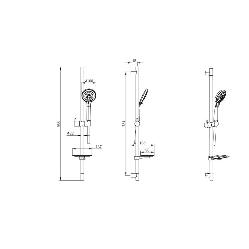 Душевой гарнитур 3jet 73см AQUATEK AQ2011CR 