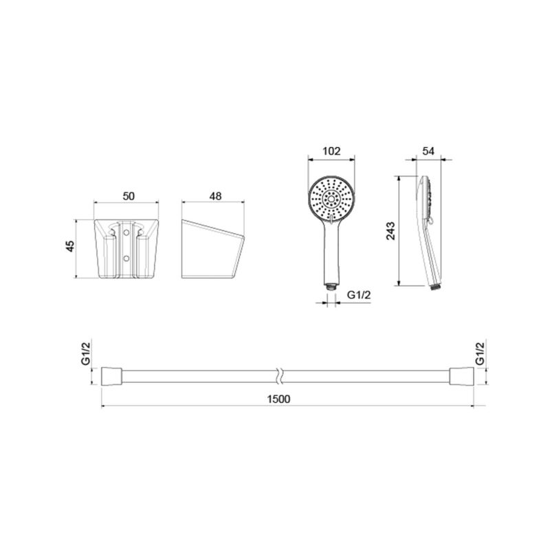 Душевой набор 100 3 jet AQUATEK AQ2032CR БЕТТА