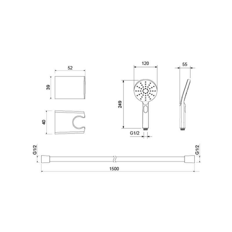 Душевой набор Select 120 3 jet AQUATEK AQ2033CR ОБЕРОН