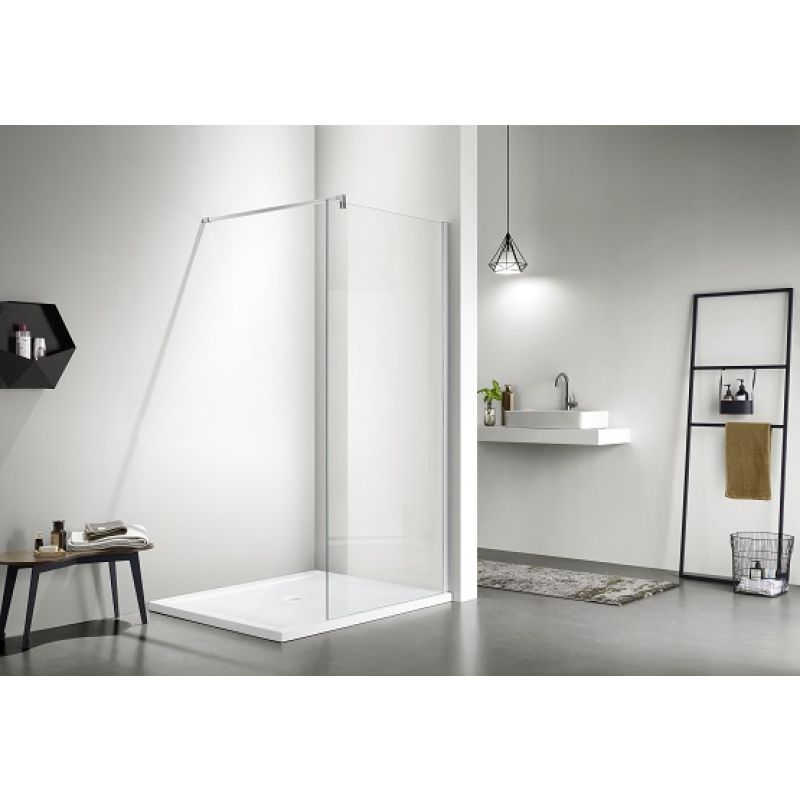 Душевая стенка со свободным входом Aquatek, 110 см, стекло прозрачное, профиль хром, AQ NAR 6310-110