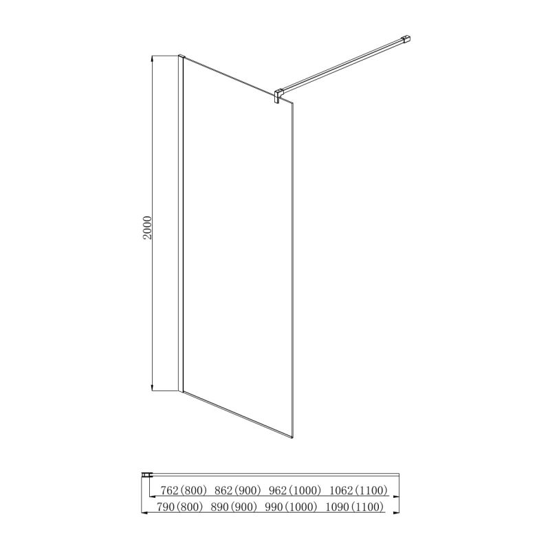 Душевая стенка со свободным входом Aquatek, 110 см, стекло прозрачное, профиль хром, AQ NAR 6310-110