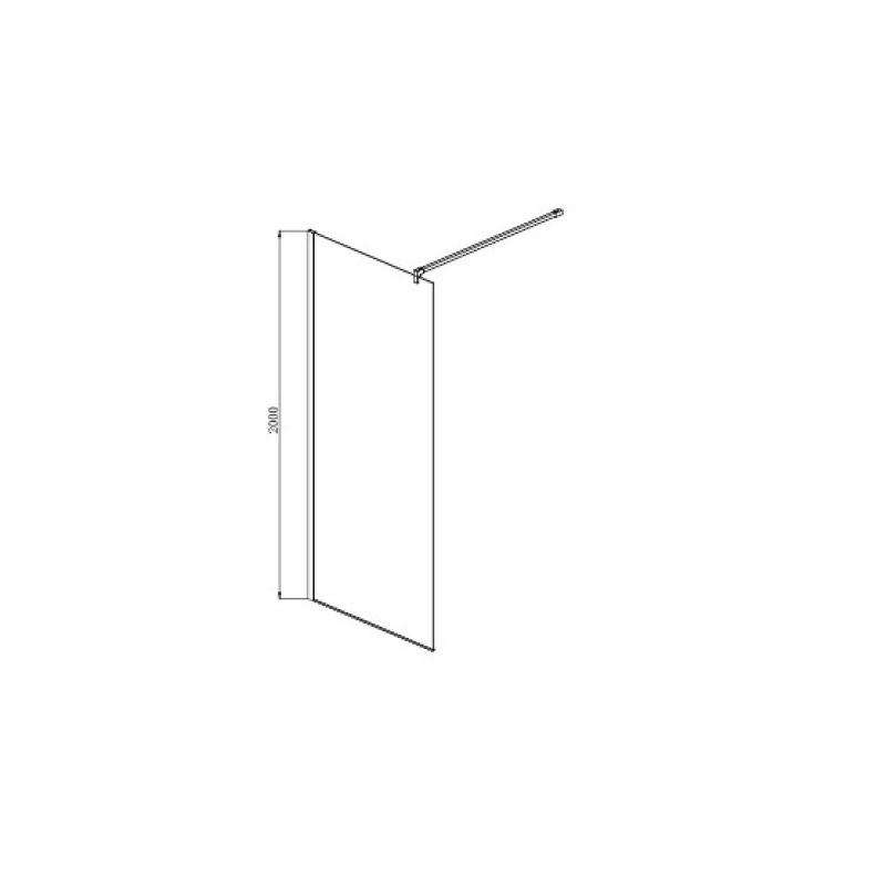 Душевая перегородка Aquatek 100 AQ WIW 10020BL профиль Черный стекло прозрачное