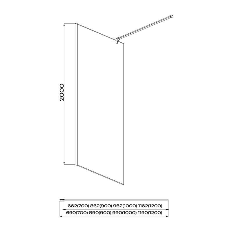 Душевая перегородка Aquatek 70 AQ WIW 07020CH профиль Хром стекло прозрачное