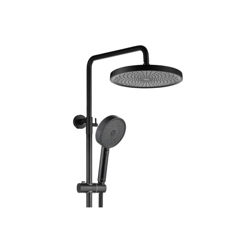 Душевая система Aquatek AQ2043MB с термостатом Черная матовая