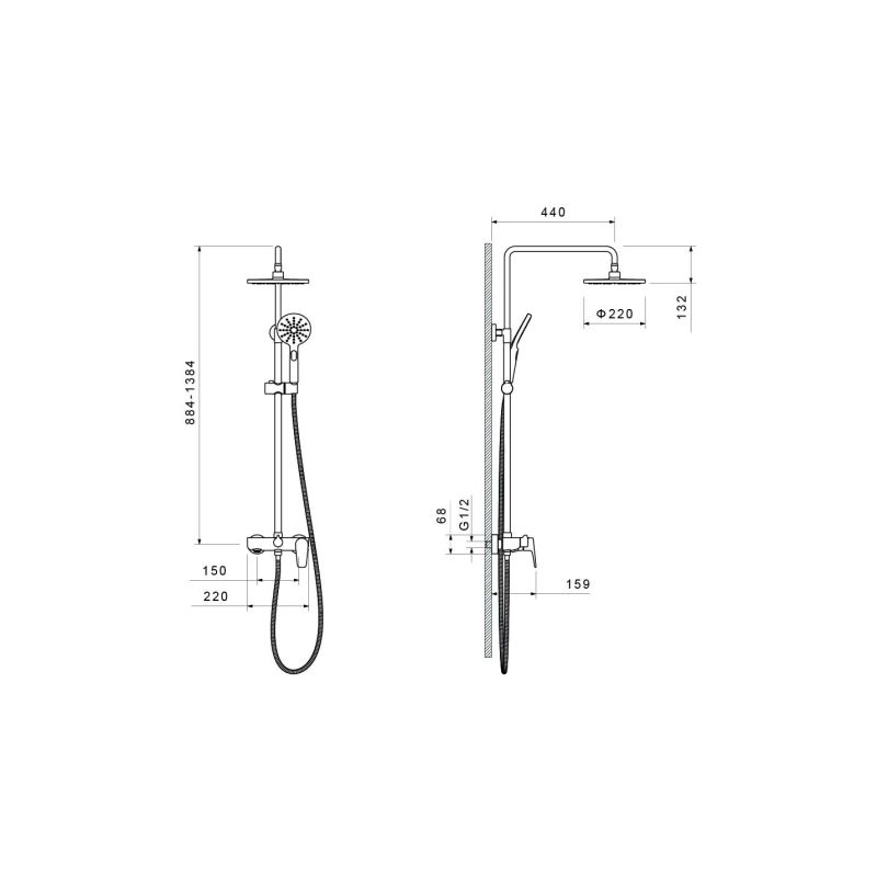 Душевая система Aquatek Бетта AQ2140CR Хром