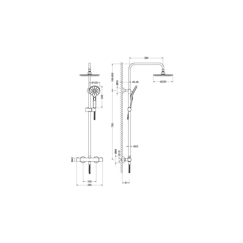 Душевая система Aquatek Европа AQ2343CR с термостатом Хром