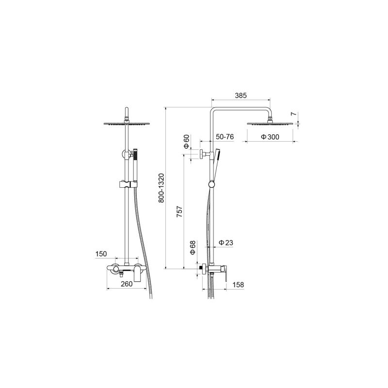 Душевая система Aquatek Лира AQ2440CR Хром