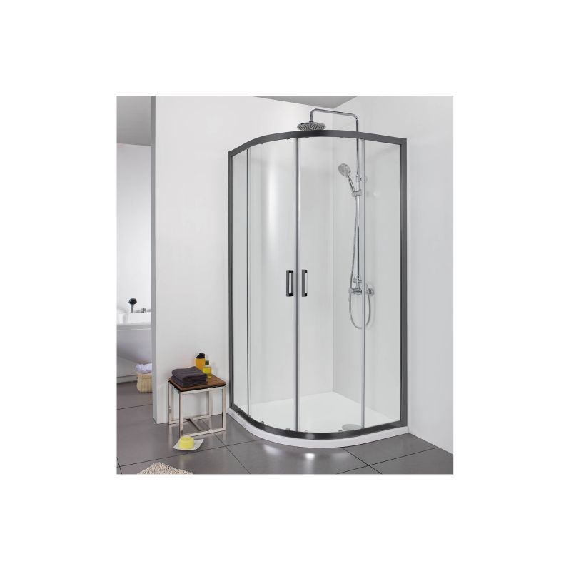 Душевой уголок Aquatek 100х100 AQ ARI RO 10020BL профиль Черный стекло прозрачное