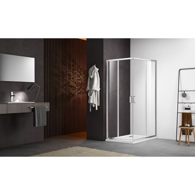 Душевой уголок Aquatek 100х100 AQ ARI KV 10020CH профиль Хром стекло прозрачное