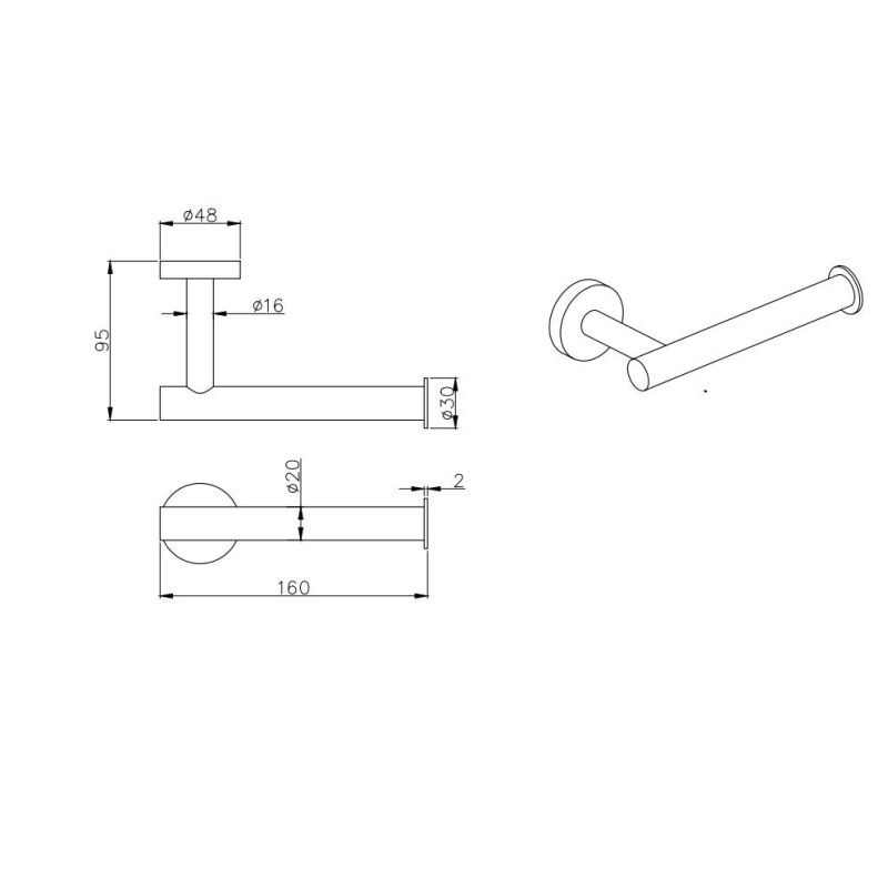 Держатель туалетной бумаги Aquatek, матовый черный AQ4008MB ВЕГА 