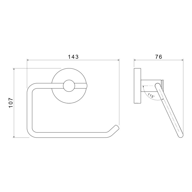 Держатель туалетной бумаги квадратный Aquatek, матовый черный AQ4118MB ЕВРОПА