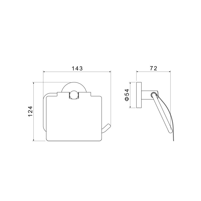 Держатель туалетной бумаги с крышкой Aquatek, матовый черный AQ4209MB ОБЕРОН