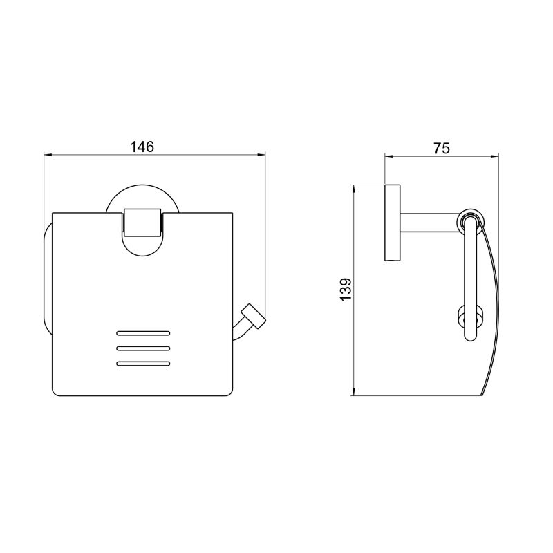 Держатель туалетной бумаги с крышкой Aquatek, матовый черный AQ4609MB БЕТТА