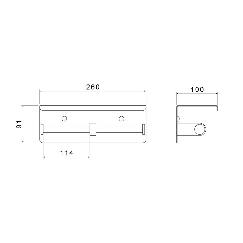 Держатель туалетной бумаги двойной с полкой Aquatek AQ4909CR ОБЕРОН