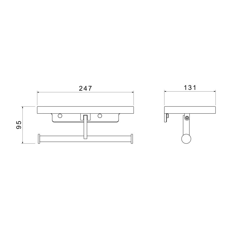 Держатель туалетной бумаги двойной с полкой Aquatek, матовый черный AQ4919MB ЕВРОПА