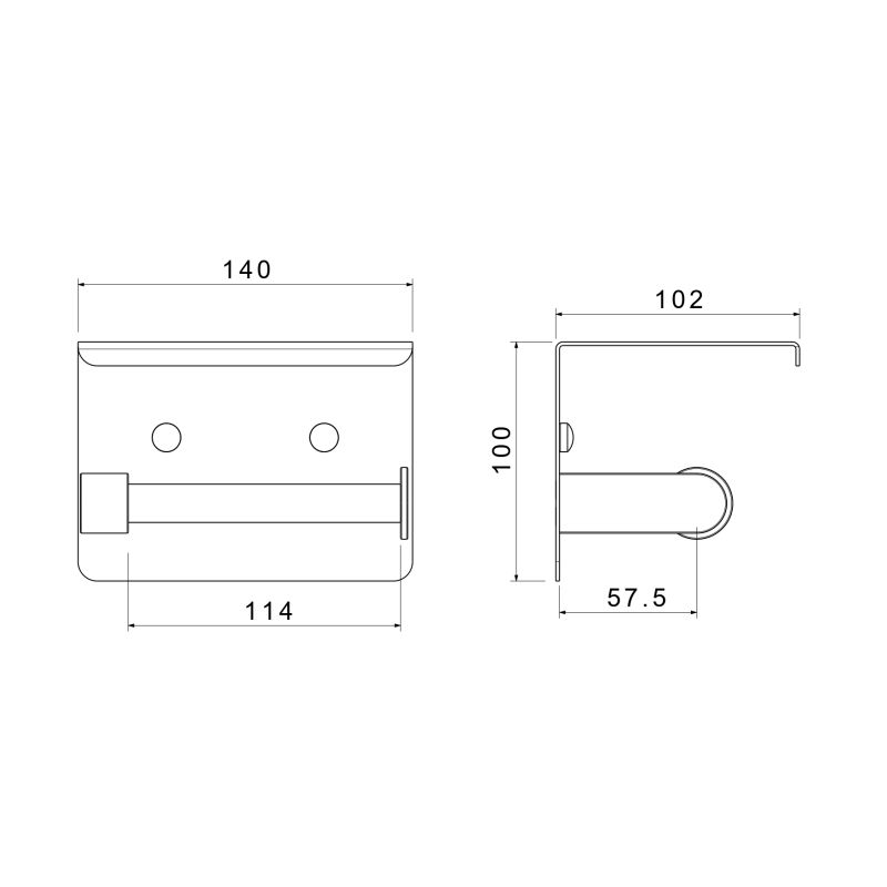 Держатель туалетной бумаги с полкой Aquatek, матовый черный AQ4939MB ЕВРОПА