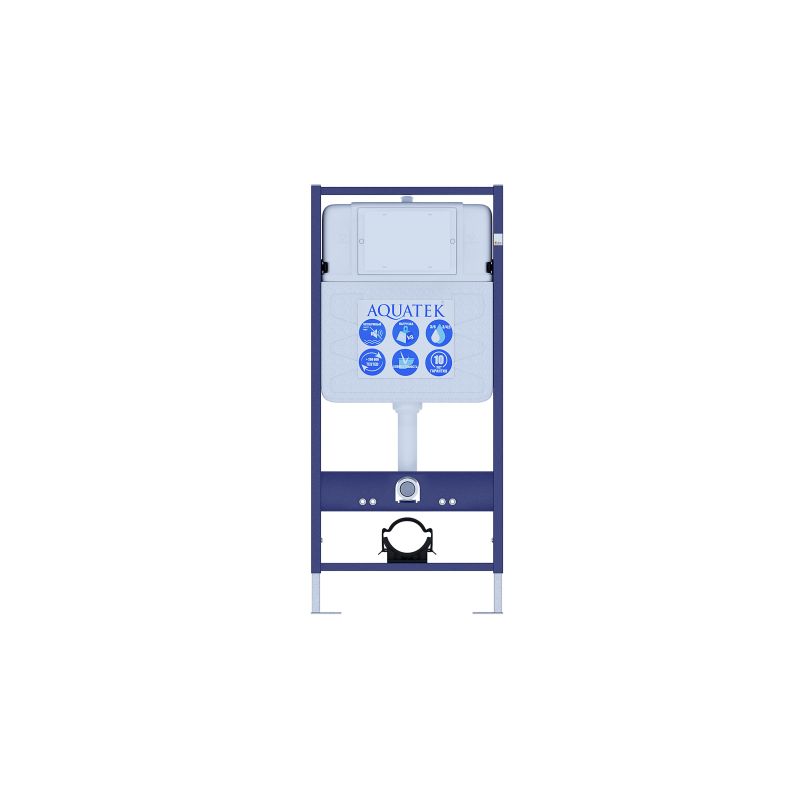 Комплект унитаза с инсталляцией Aquatek Set Aquatek Вега-009 4в1 с сиденьем Микролифт и Белой клавишей смыва